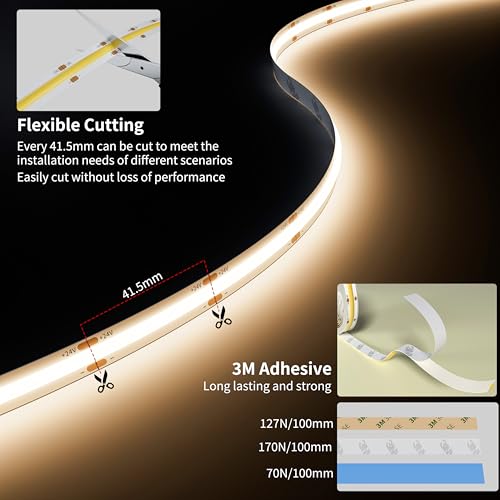 Tira de LED COB 10 m Luz Blanca Natural 4000K miniatura 7