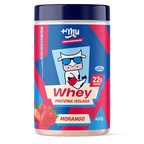 +Mu Pote Whey Isolado Sabor Morango 22g Proteína - 450g