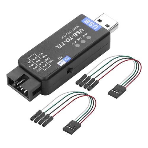 XMSJSIY Convertisseur USB vers TTL avec puce CH343G UART Pilote gratuit USB vers TTL série convertisseur adaptateur avec câble compatible...