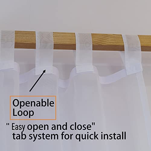 Image of Linentalks Sheer Canopy Bed Curtains for King, Queen, Full and Twin Sizes, 4 Corner Drapes, Four Poster Curtains, White