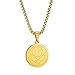 LBBYLFFF Collier Pendentif Disque Rond Collier pour Femmes Hommes Colliers Croix en Acier Inoxydable Collier de chaîne en Or avec Breloques pour Les Amateurs de Hockey sur Glace