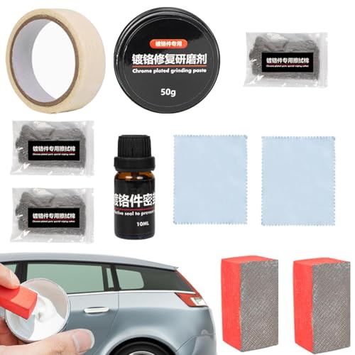 DAWCBVJQ Detergente per Cromo per Auto | Detersivo Rapido per Pulizia Profonda Auto - Pulitore per Alluminio Veicoli con Lucentezza Cromo,per Camper Barche Motocicli Autoveicoli Camion Cerchioni