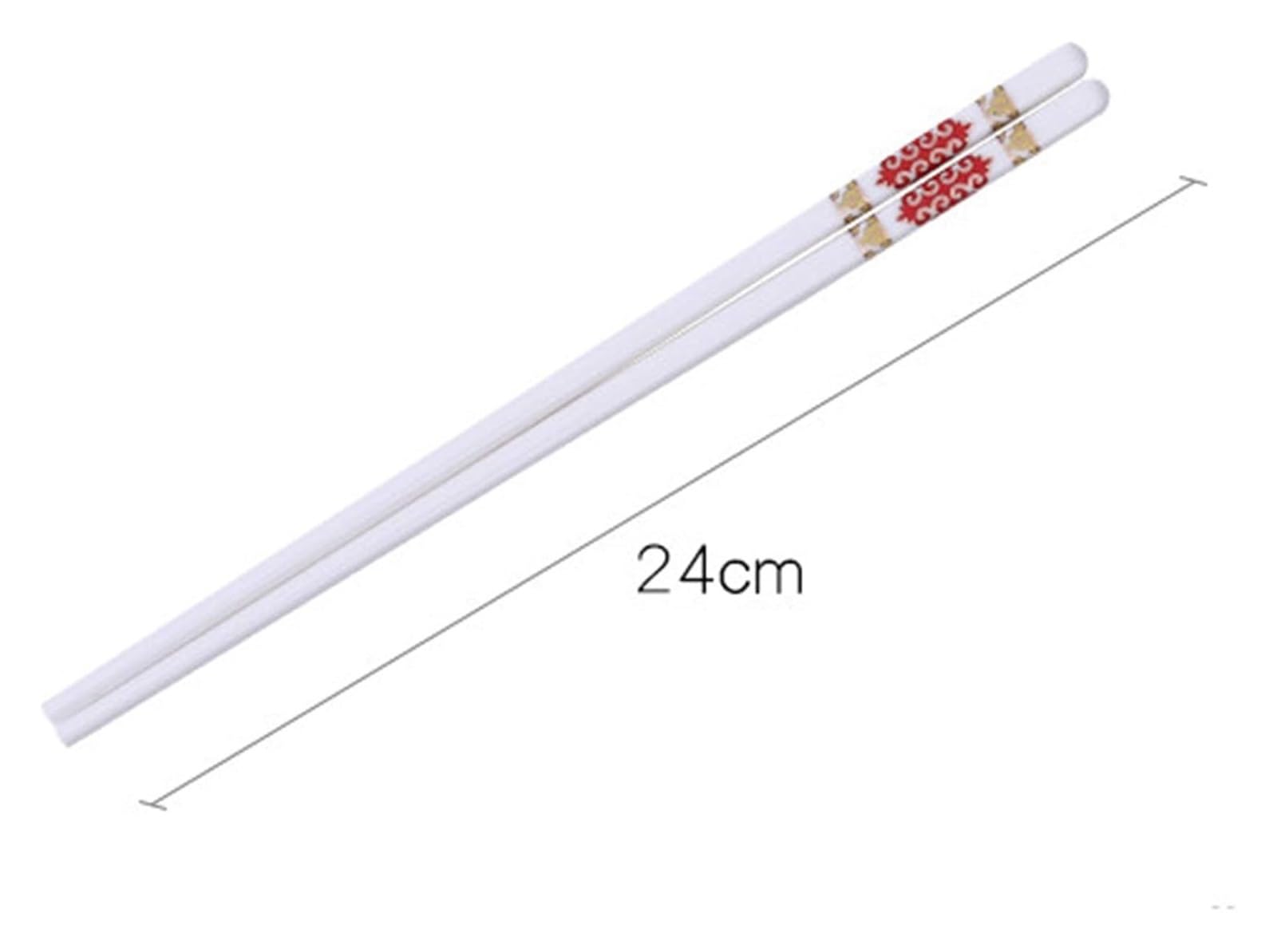 Jeu de baguettes, Coffret cadeau de 10 paires baguettes en porcelaine réutilisables, antidérapantes, chinoises tendre, à sushi japonaises céramique-blanc Z(W)