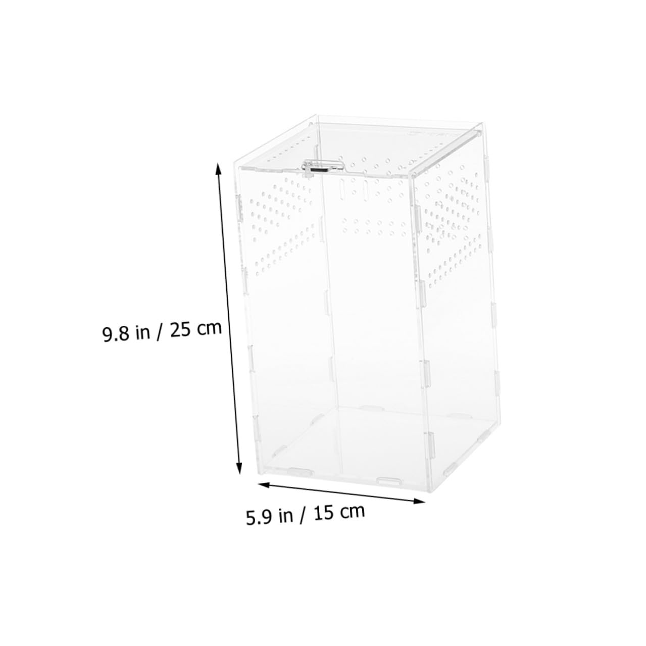 SEWACC Transparenter Reptilien Haustierbehälter Acryl Terrarium Zuchtbox 15x15x25cm für Reptilien Amphibien Beobachtung