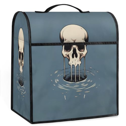 Coffee Maker Cover Skull Portrait Kitchen Appliance Covers Small Appliance Covers Blender Cover Juicer Cover Dust Covers for Kitchen Appliances with Top Handle and Pockets,Washable,C666