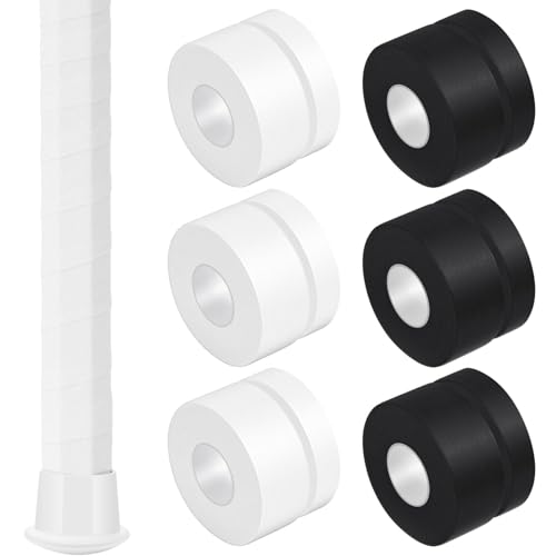 Gemscream 12 Pcs 30 ft Lacrosse Stick Tape 1 Inch 1/2 Inch Non-precut Cotton Sweat Absorbent Bat Grip Tape for Lacrosse Baseball Bats (Black White)