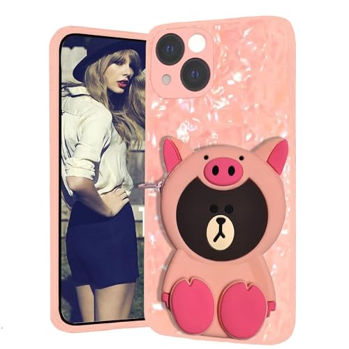 Image of KC Back Cover for Oneplus Nord CE 3 5G - Cute Cartoon Teddy with Purse Soft Bumper Silicone Shockproof Case (Pink)