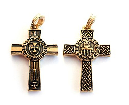 Pendentif templier Ordo de Templo en or croix médiévale pour collier