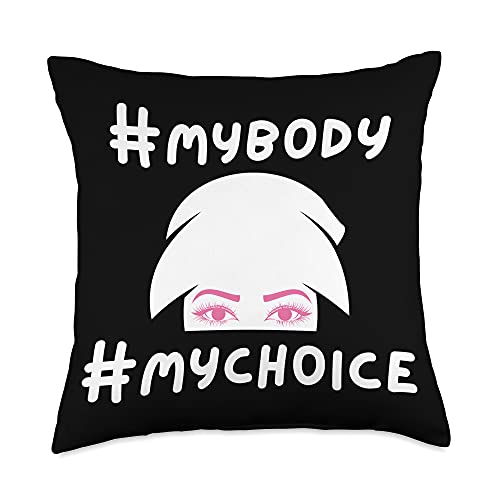Pro Choice My Body Co. Inc. # MyBody #MyChoice Pro Choice Throw Pillow, 18x18, Multicolor