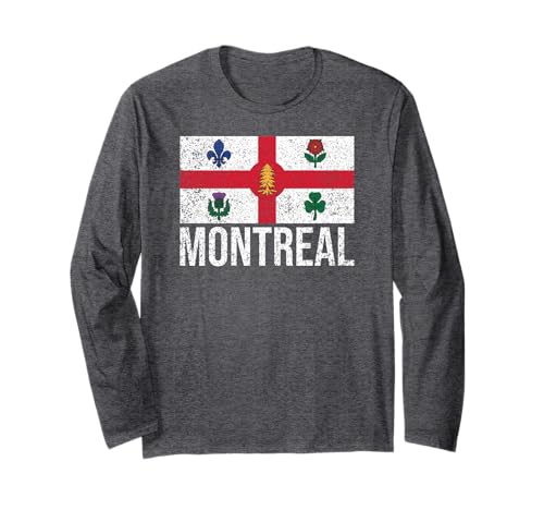 CITY OF MONTREAL FLAG QUEBEC CANADA Long Sleeve T-Shirt