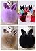 URSFUR Rabbit Ball Keychain Soft Ears Key Chain Ring Hook Phone Bag Pendant