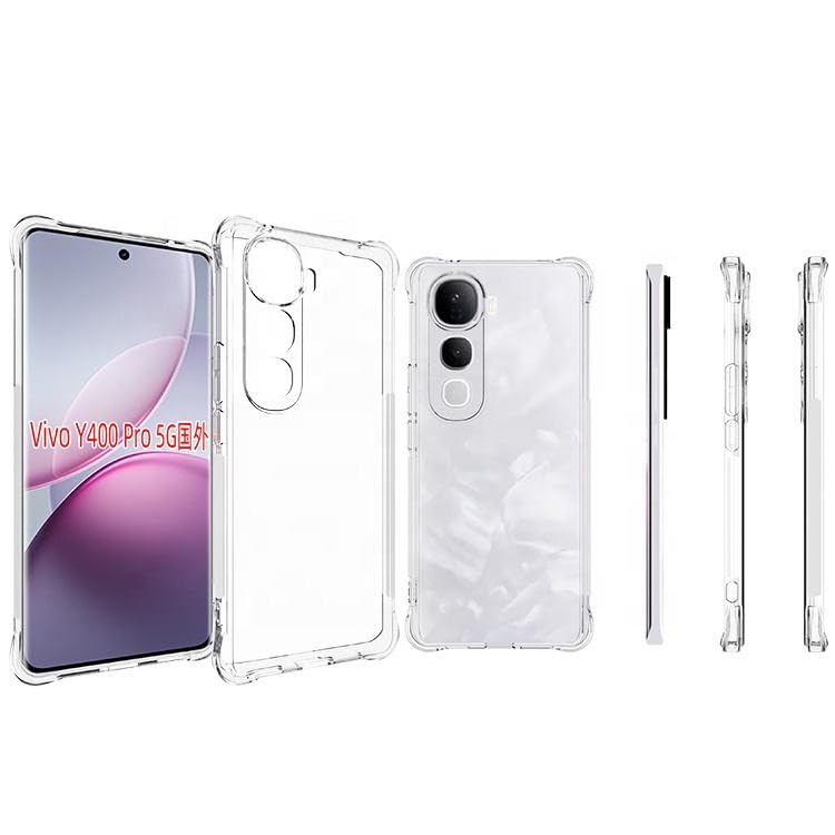 Image of for Vivo Y400 Pro Clear Case | 360 Full Body Protection Shockproof Transparent Cover | Soft Rubber Edge-to-Edge Bumper | Slim Military-Grade Drop Defense Armor