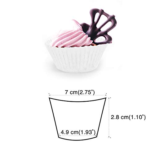 Image of Cupcake Liners White,GOLF Standard Size White Cupcake Liners Wrappers Baking Cups ,Greaseproof Paper Muffin Liners for Desserts & Candies