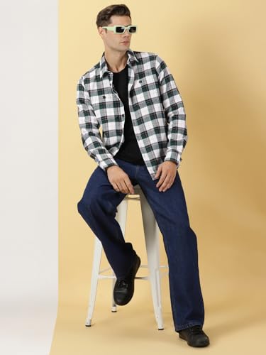 Image of Thomas Scott Men's | Checks | Full Sleeve | Regular Fit | 100% Cotton | Double Pocket | Spread Collar | Casual Shirt