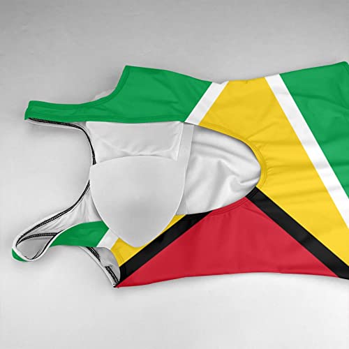 TZT Flag of Guyana Women's One-Piece Swimsuits Sexy Swimwear Fashion Swimdress Monokini Beach Bikini Sets4