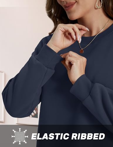 TACVASEN Women's Crewneck Sweatshirt Fleece Lined Sherpa Pullover Winter Shirt Warm Sweaters Long Sleeve Tops4