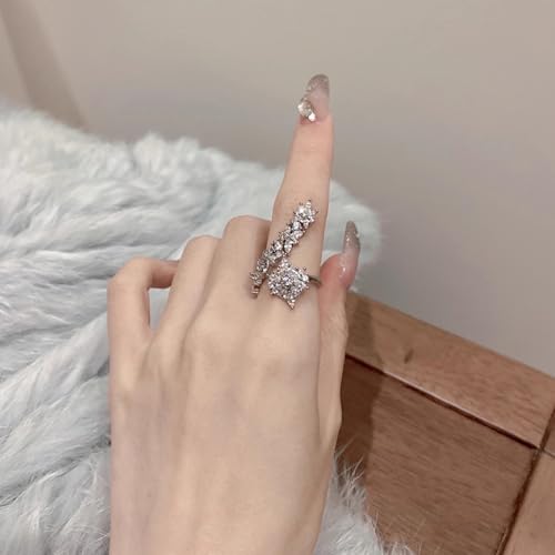 CMYCYDDPLY Anillo de Bodas, Anillos for Mujeres, Temperamento Versátil, Anillo de Declaración Envolvente, Apertura Ajustable, Adecuado for Cualquier Ocasión de Obsequio