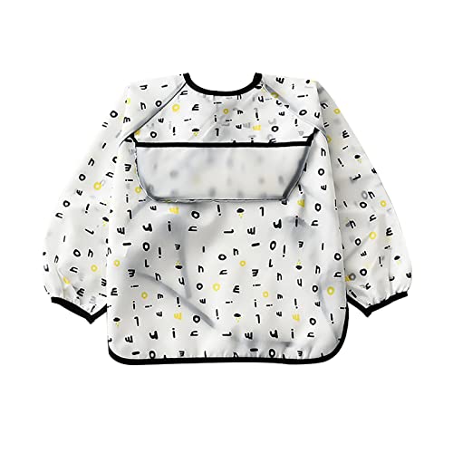 6-42 Months Toddler Baby Sleeved Bibs Waterproof Eating and Painting Smock. JNINTH