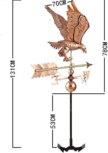 Dekoq Weathervane, Weathervanes Eagle Weather Vane, Purple Copper Roof Weather Vane Outdoor Yard Weather Vane Professional Measuring Tools Weather Vane, Copper #TOP1