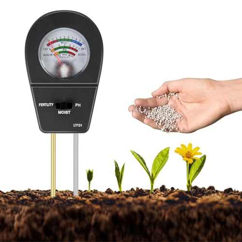 ANOMM Negro Medidor Humedad Planta, 3 En 1 Medido Humedad, No Requiere Pila
