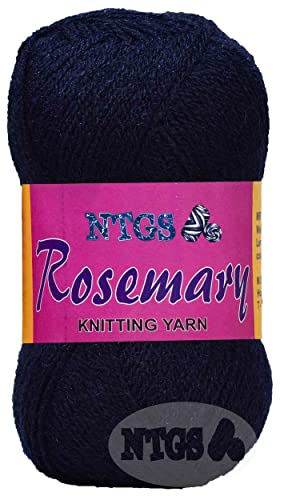 Image of Rosemary Navy 400 GMS Wool Ball Hand Knitting Wool /Art Craft Soft Fingering Crochet Hook Yarn, Needle Knitting Yarn Thread Dyed-XB Art-GJI