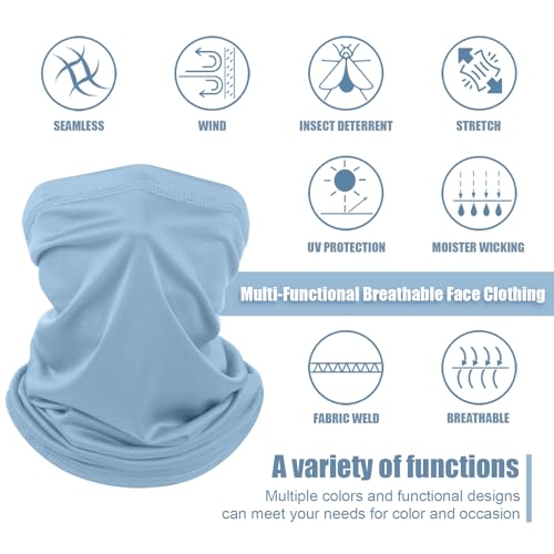 Image of Geyoga 6 /9 Pcs Summer UV Protection Cooling Neck Gaiter Scarf Face Clothing Neck Gaiter Mask Sunscreen Breathable Bandana