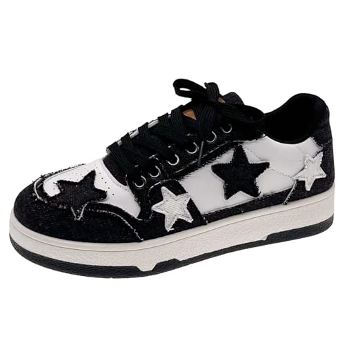 TERBOFIN Women's Fashion Sneakers Casual Walking Shoes Sporty Outdoor Skater Shoes for Lady Black