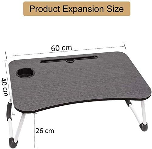 Foldable Laptop Bed Table, Lap Desk Bed Tray Desk for Laptop and Writing, Folding Laptop Stand Laptop Desk for Bed & Sofa, Breakfast Serving Bed Tray for Watching Movie Or As Personal Dining Table