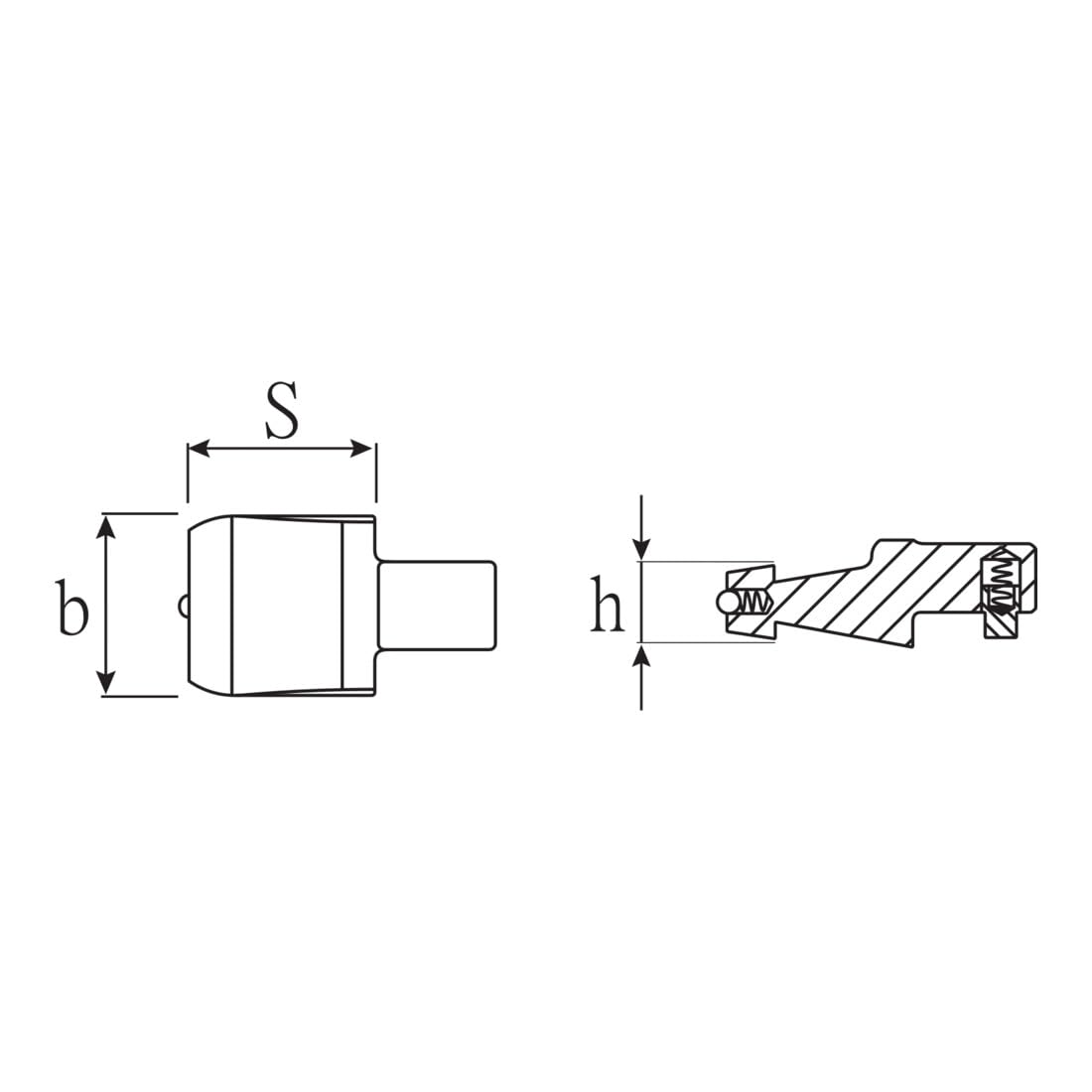 Stahlwille 58290012 Insert Tool Adaptor, Lateral Dovetail Profile, 9x12mm Internal Square Drives, Lightweight 51g, Made in Germany