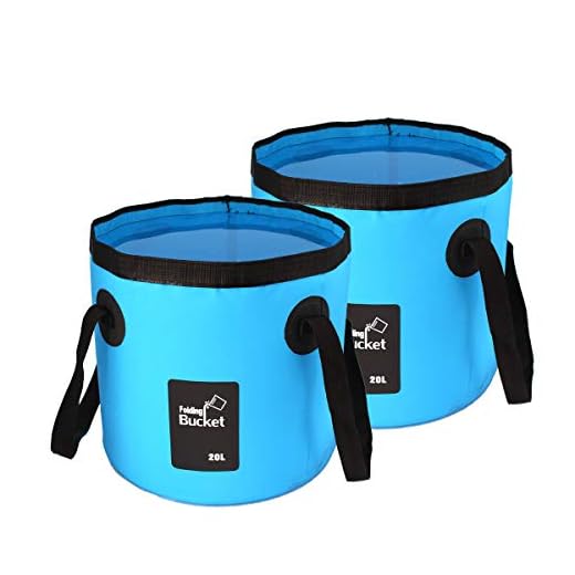 2 Pack Collapsible Buckets,Camping Water Storage Container 5 Gallon(20L) Portable Folding Bucket Wash Basin for Traveling Hiking Fishing Boating Gardening(Blue)