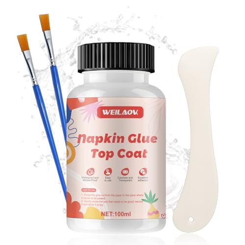 WEILAOK Cola Blanca, Pegamento Manualidades, Cola para Puzzle, Pegamento Decoupage, Viene con una Pequeña Herramienta, el Pegamentos es Fácil de Aplicar, Transparente e Incoloro, 250 ml