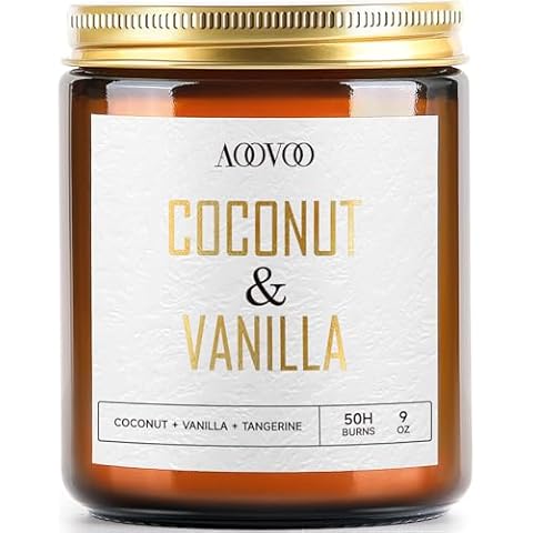 AOOVOO Coconut Vanilla Candle 9oz Cover