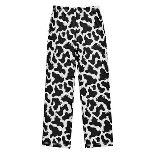 Pajama Bottoms, Pajamas Long Pant Cows Cute Skin Print Lounge Wear Casual Sleep Pants Soft Pjs Sleepwear