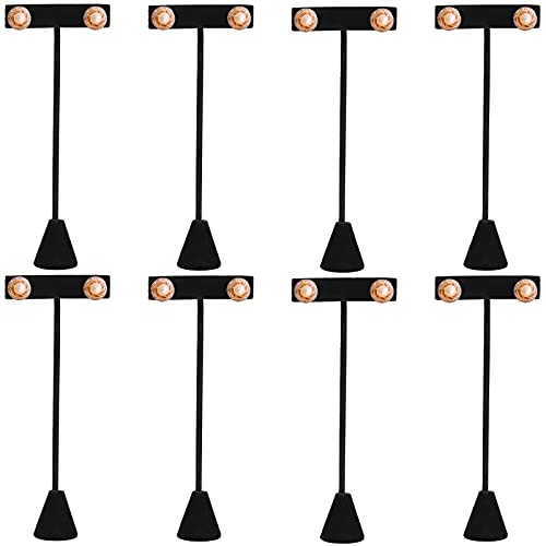 image for KOOMEDA 8 PCS 6.7 Inches Black Earring Display Stands, Velvet Jewelry 