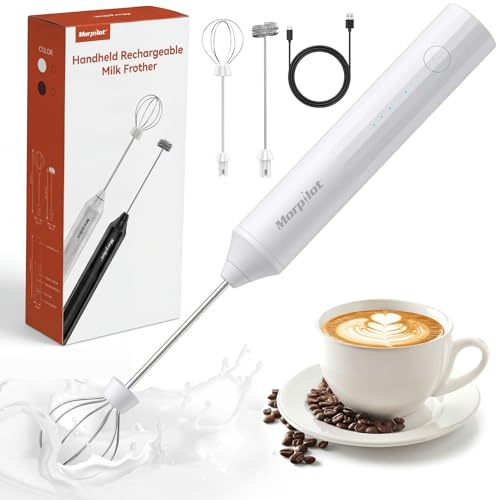 Morpilot Mousseur à Lait Rechargeable USB avec 2...