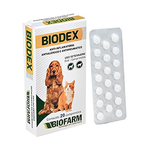 Biodex Anti-inflamatório Cães e Gatos Biofarm C/20 Comprimidos
