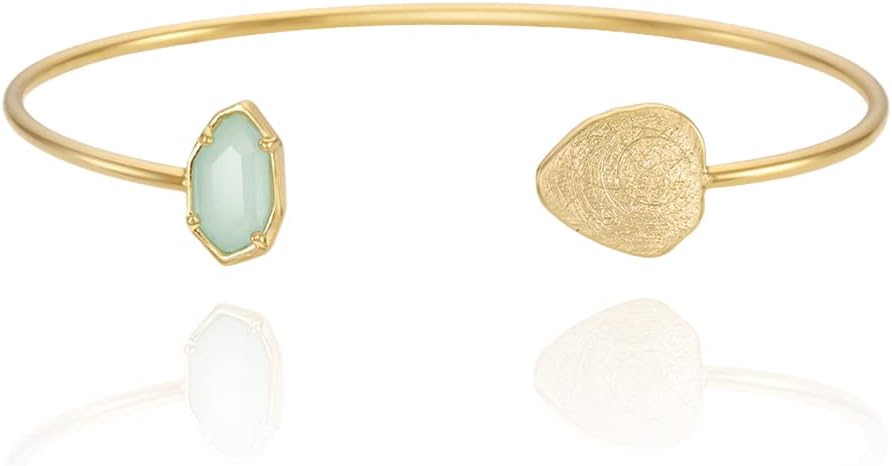 OZEL Womens Gold Cuff Bracelets 18K Gold Plated Textured Bangles MultiColor Crystal Rhinestone Accents Layered Stacking Jewelry