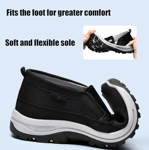 Orthowalkway Mens Shoes, Men's Arch Support Slip-on Canvas Loafers, Casual Orthopedic Sneakers Flats Walking Boat Shoes3