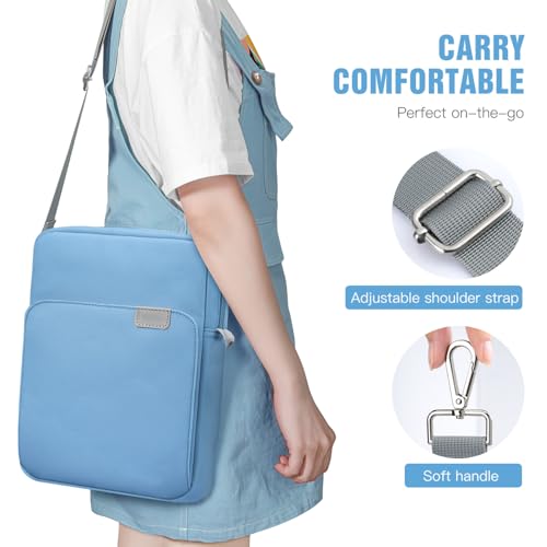 Image of TiMOVO 9-11 inch Tablet Sleeve Bag Carrying Case with Strap, Dusty Blue | Fits iPad A16 11 inch, Pad Air 11 /5th & 4th 10.9 inch, 10th Gen /10.2 inch, Galaxy Tab A11 Plus, Multi-Pocket, Handle, Padded Protection