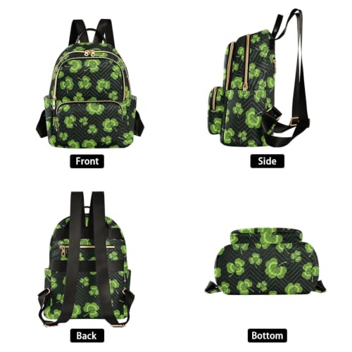 Sac à dos tendance matelassé à motif vague Feuilles vertes - 2