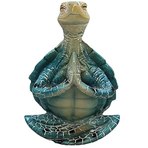 chuty Statue de Tortue de mer - Tortue de mer de Yoga Assis créatif en Position méditative - Collection de Figurines Miniatures de Tortues de mer méditantes pour Patio, pelouse, Jardin