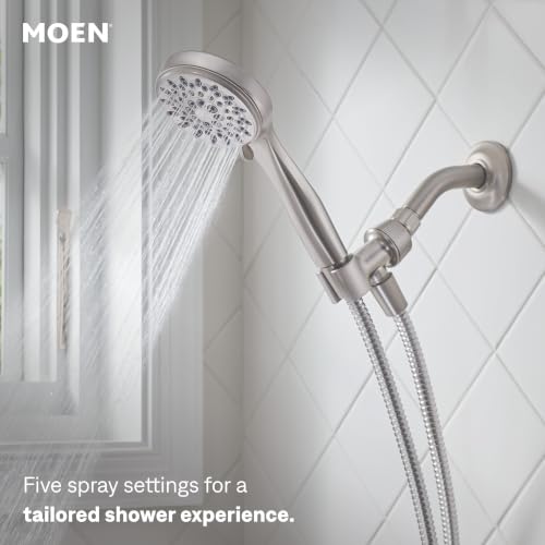 Moen 20091SRN 5-Setting Hand Held Brushed Nickel Spot Resist Shower Head, 2.5 GPM - image 4