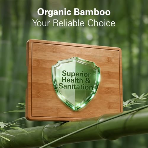 Zarler Bamboo Cutting Boards for Kitchen, Durable Wood Cutting Board with Juice Grooves and Handles, Wooden Chopping Board Set for Meal Prep, 500℉ Carbonized Bamboo, XL Size, Ideal Kitchen Gift - Image 3