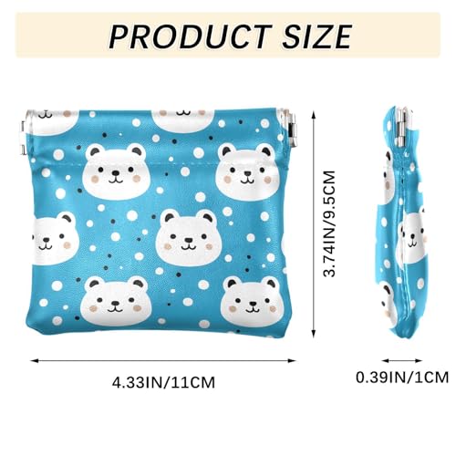 Coin Purse for Women Arctic Bear Polka Dot Coin Pouch Change Holder PU Leather Mini Wallet Portable Coin Bag Money Pocket3