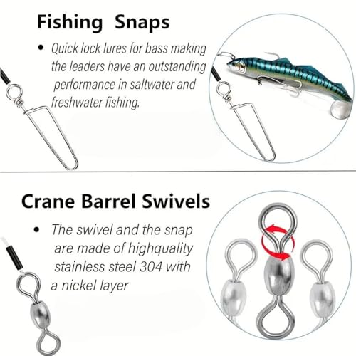24pcs Líderes de Fluorocarbono para Pesca 24 piezas miniatura 5
