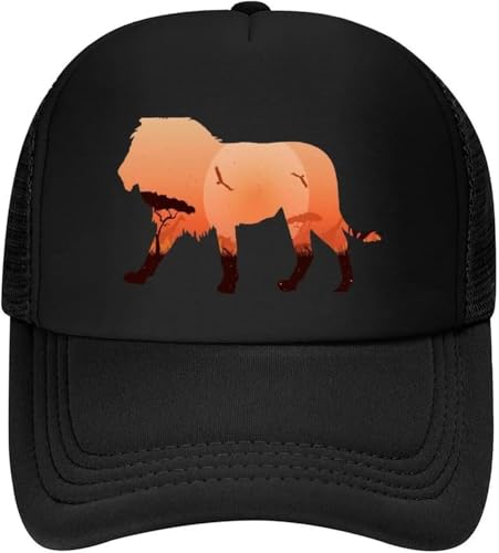 Casquette baseball lion silhouette pour pêche, soleil et plein air