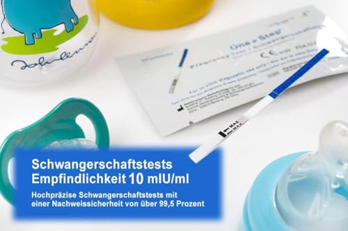 10 x One+Step ultraempfindlicher Schwangerschaftstest - Schwangerschaftstest Frühtest - Pregnancy Test - Frühschwangerschaftstest