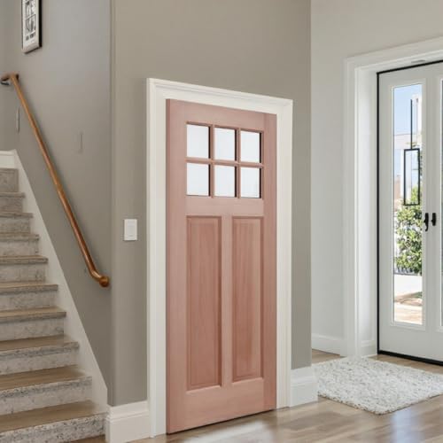 36" x 80" Solid Mahogany Front Entry Door - Unfinished