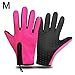 Produktbild DJLHN wasserdichte Motorradhandschuhe, Touchscreen, volle Finger, Winter, Rennsport, Outdoor, Sport, Windschutzscheibe, Reißverschluss, Skihandschuhe, Rose Red-M, Russian Federation