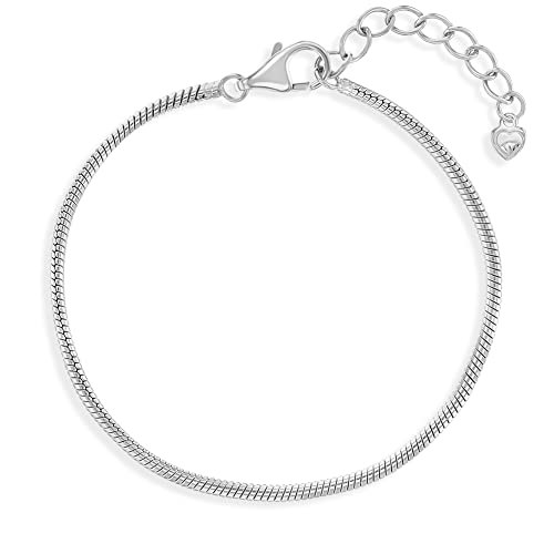 925 Sterling Silver Adjustable Thin Chain Cord Bracelet for Little Girls & Preteens - 5